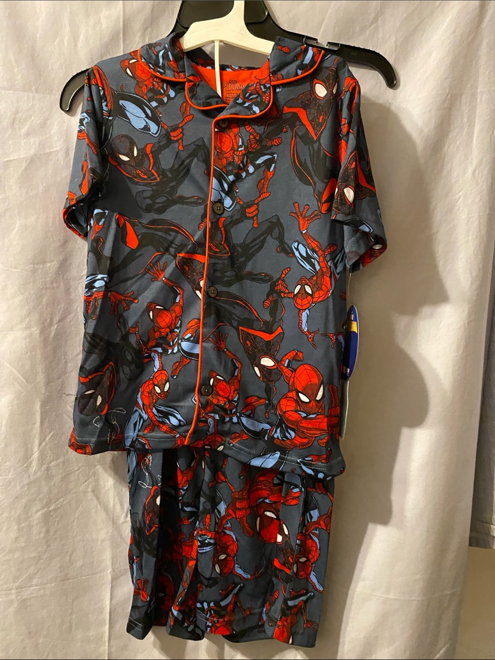 Marvel Spider-Man Short Sleeve Pajama Set - Red & Gray